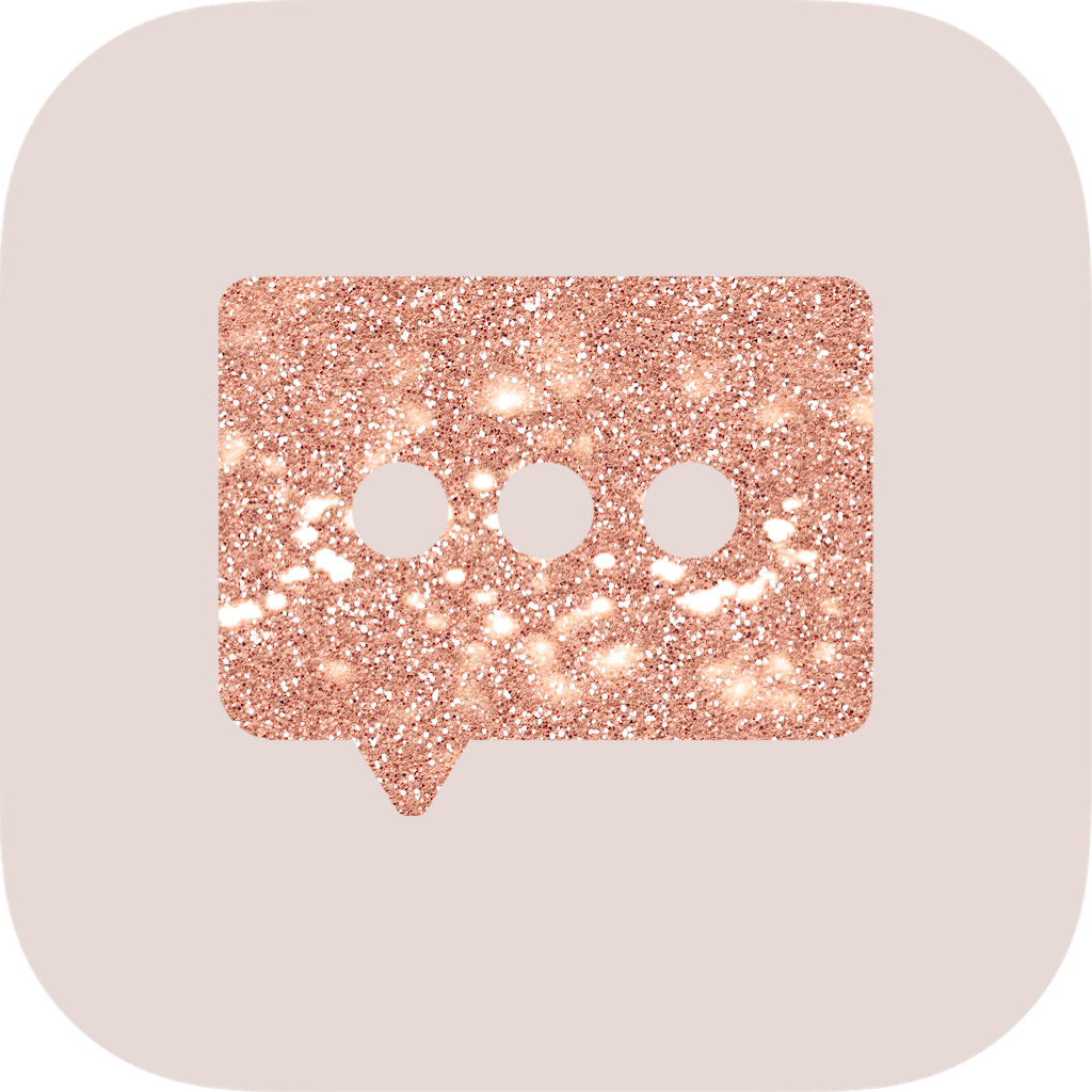 Photo Of A Ios14 Icons ? Template Design With A Pink And Gold Glitter Speech Bubble Ios14 Icons Template