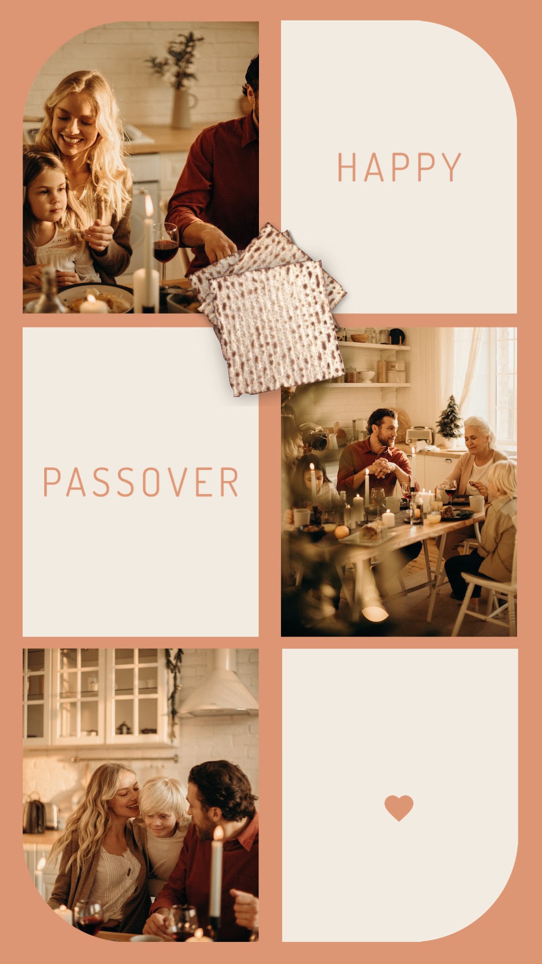 Family Sitting Around A Table Together Passover Template