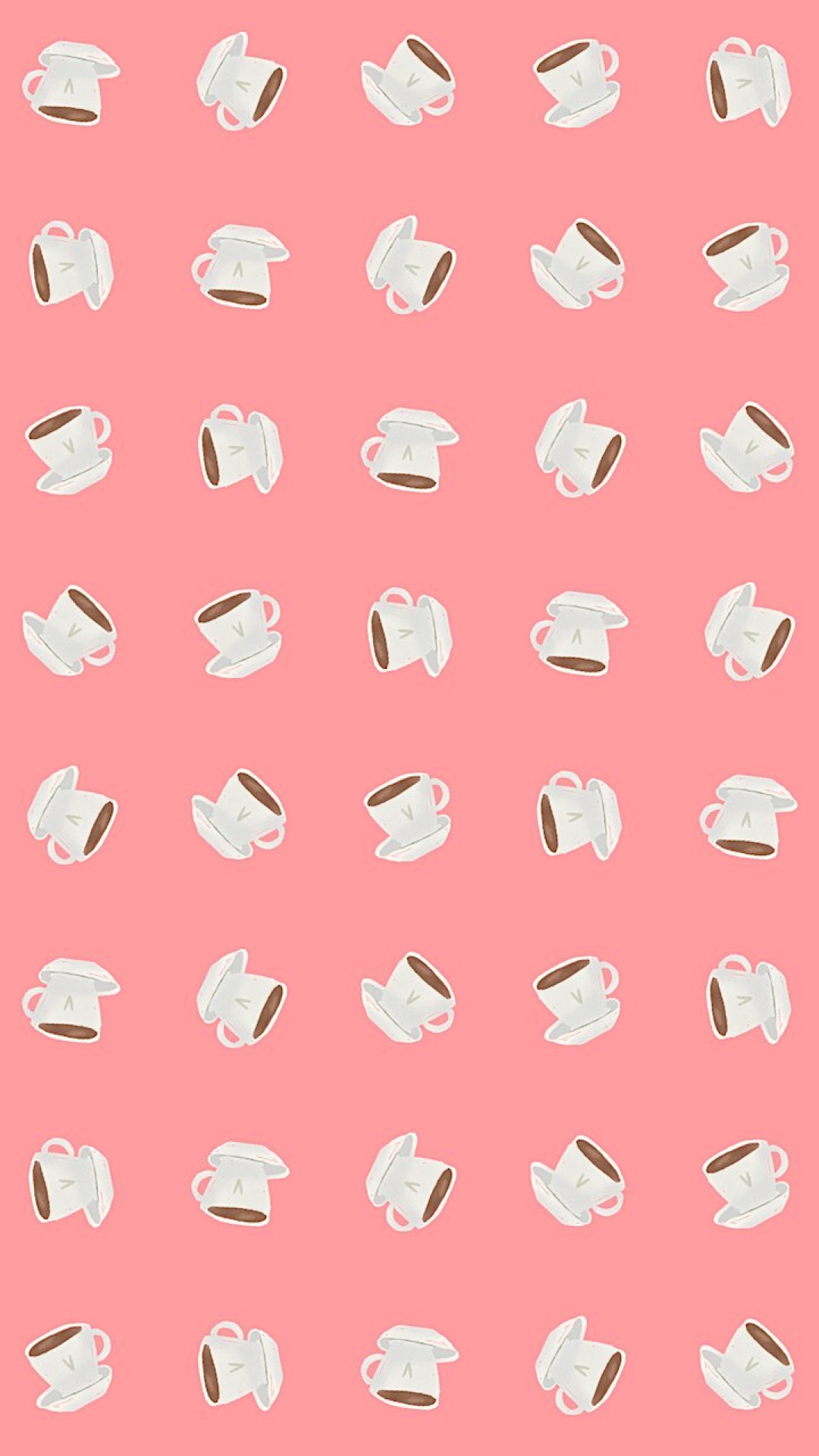 A Pattern Of Coffee Cups On A Pink Background Zoom Backgrounds Template