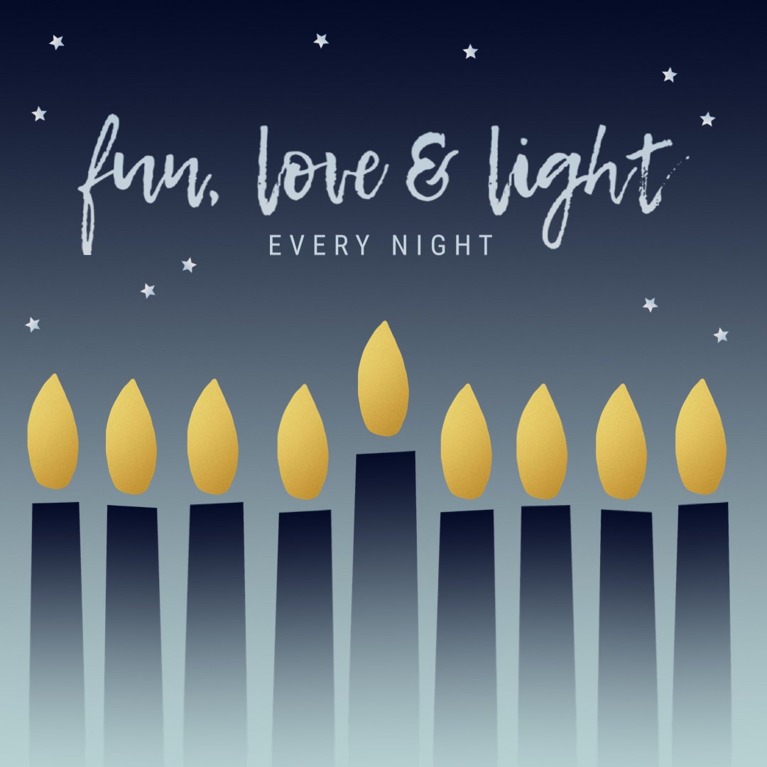 Hanukkah Candles Stars Greeting Card Instagram Story Template