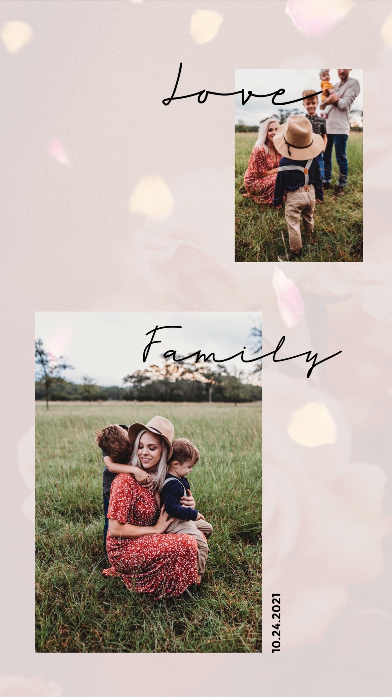 A Couple Of People That Are Sitting In The Grass Family Template