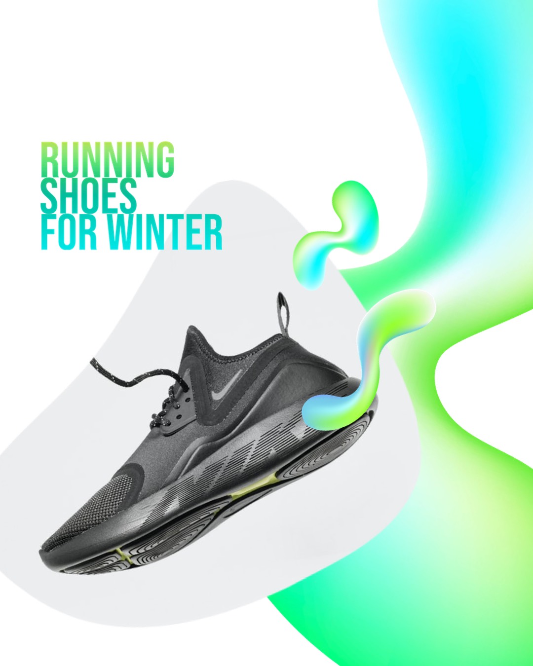 A Pair Of Running Shoes For Winter Sports Template
