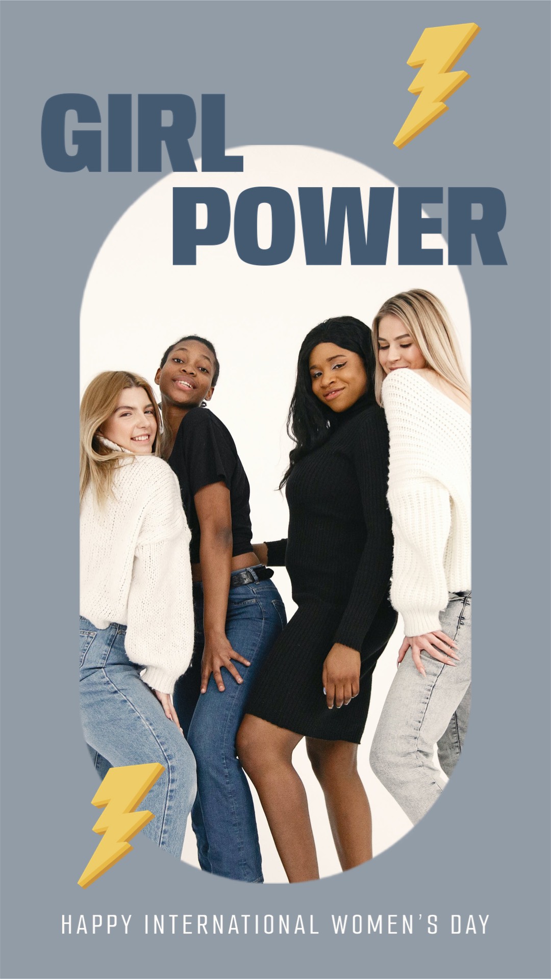 a group of women girl power  Women’s Day Template