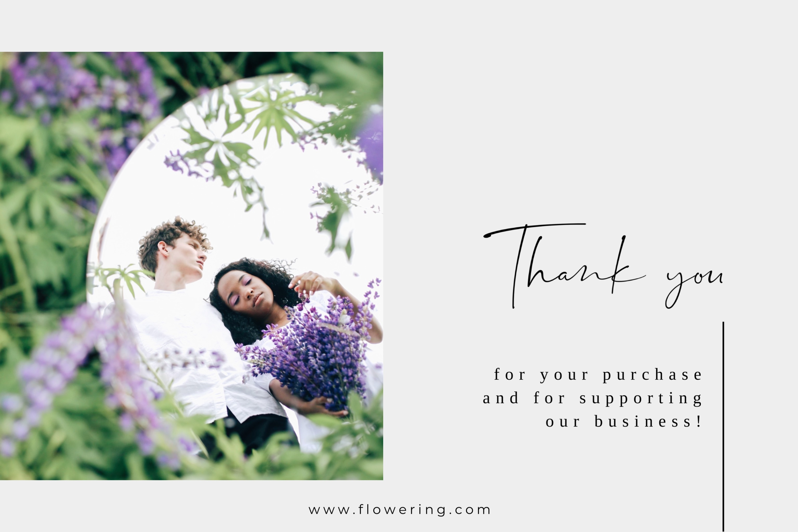 A Photo Of A Man And A Woman Holding Flowers Thank You Template