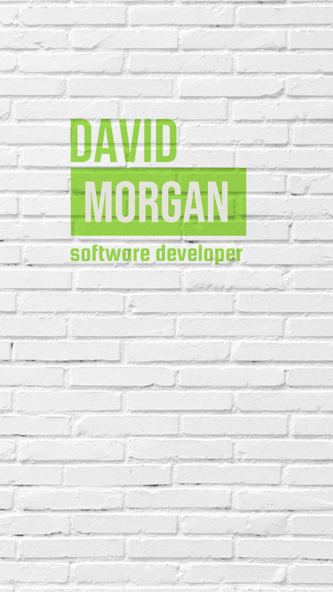 A White Brick Wall With The Words David Morgan On It Zoom Backgrounds Template