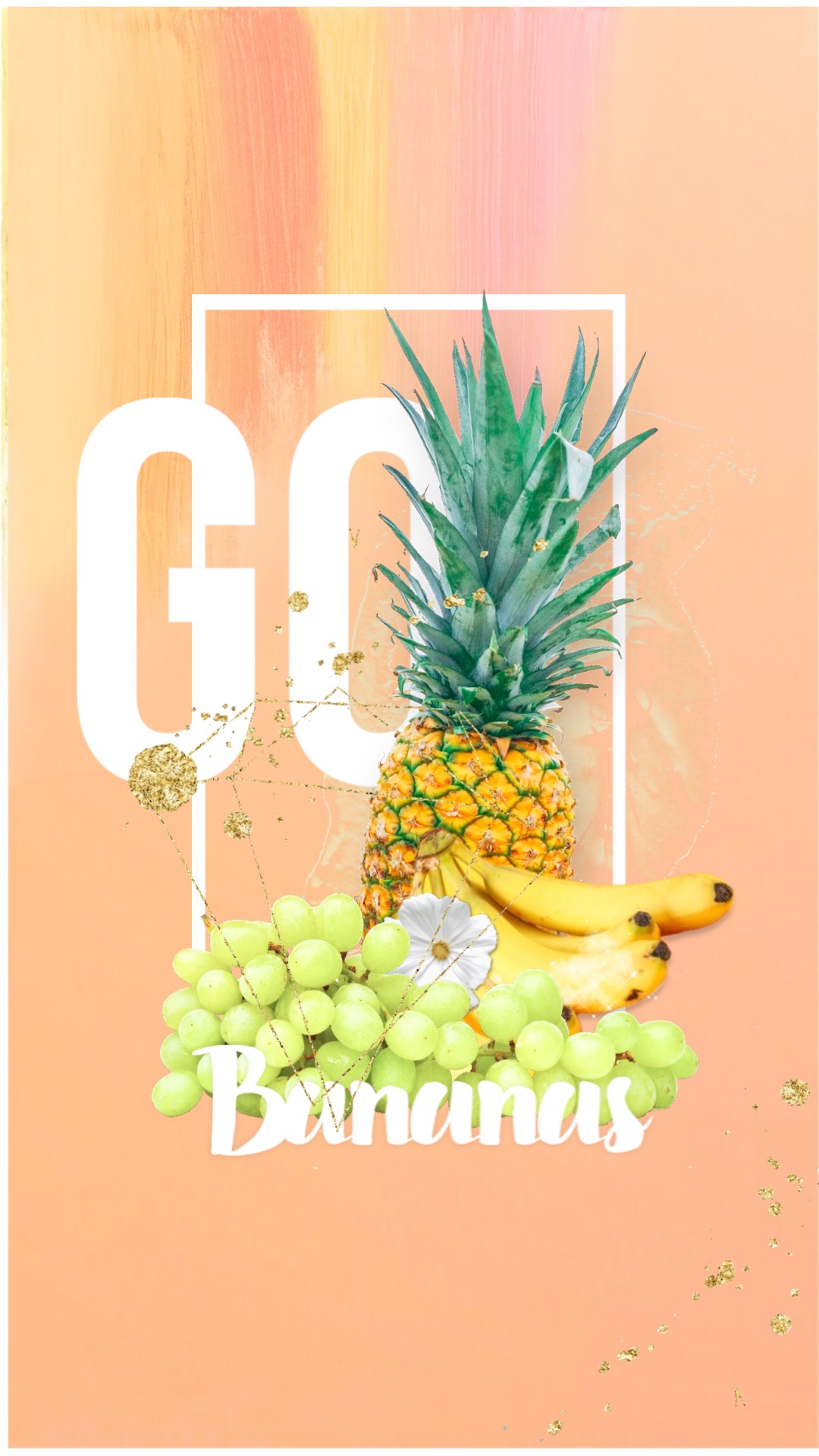 Go summer pineapple banana and grapes story template