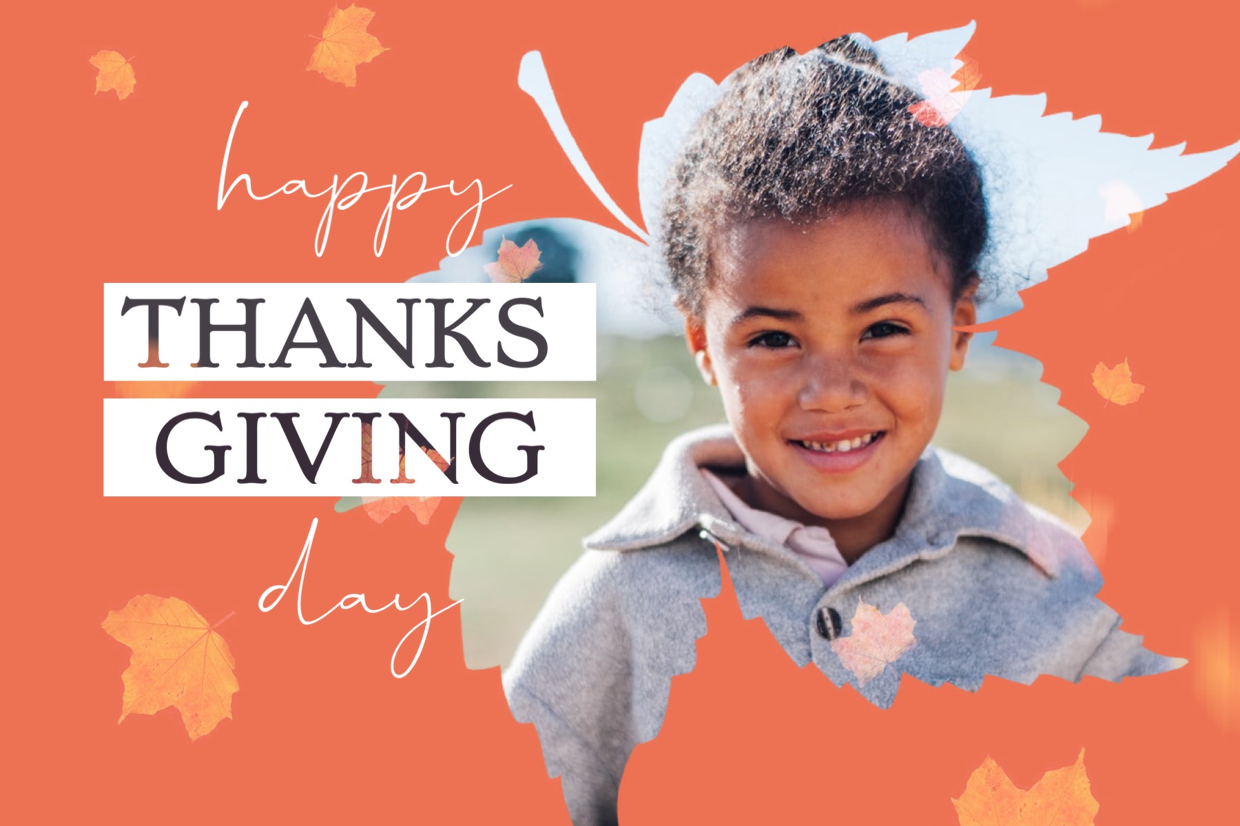 A Young Girl With A Happy Thanksgiving Message Thanksgiving Template