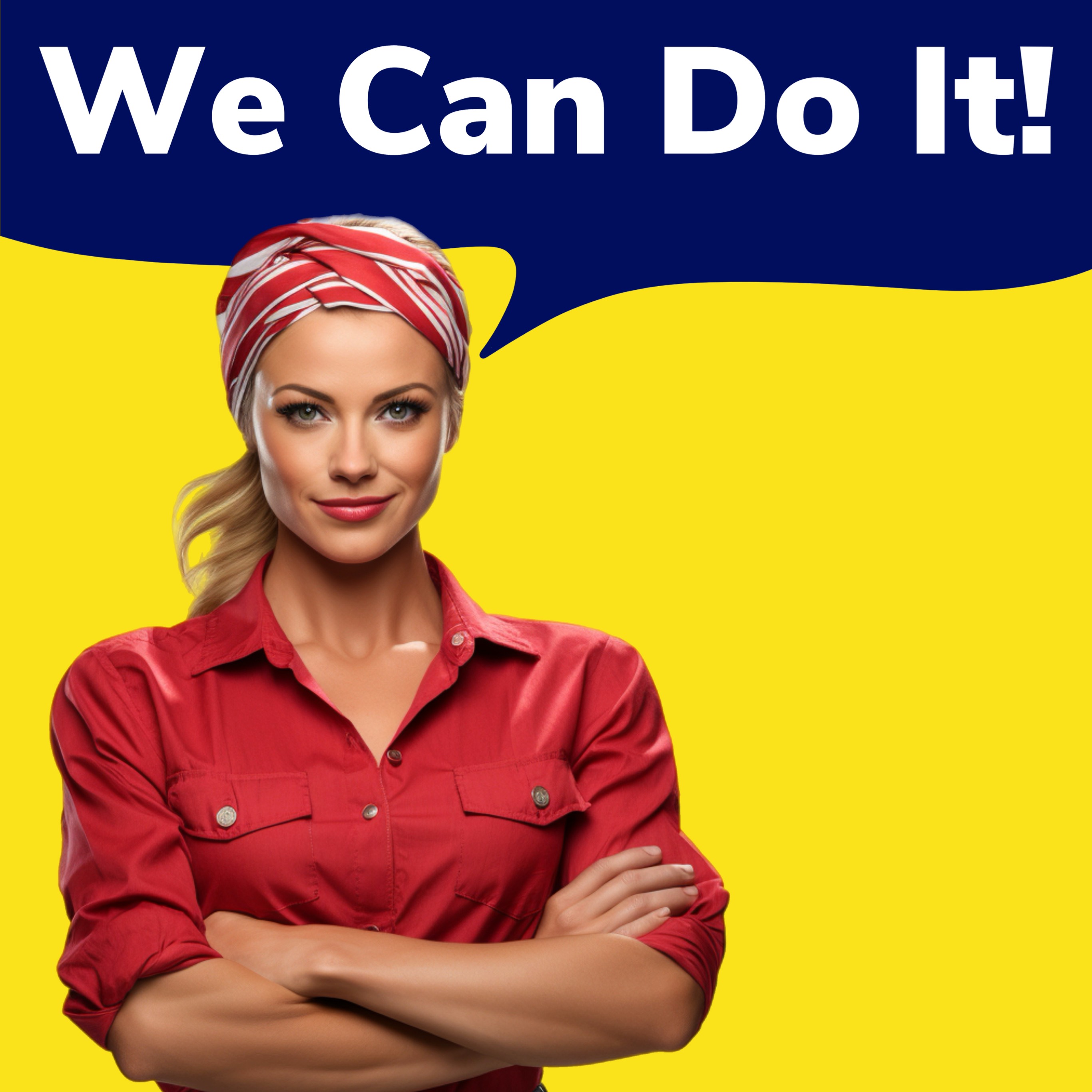 yellow and blue we can do it profile pic portrait template 