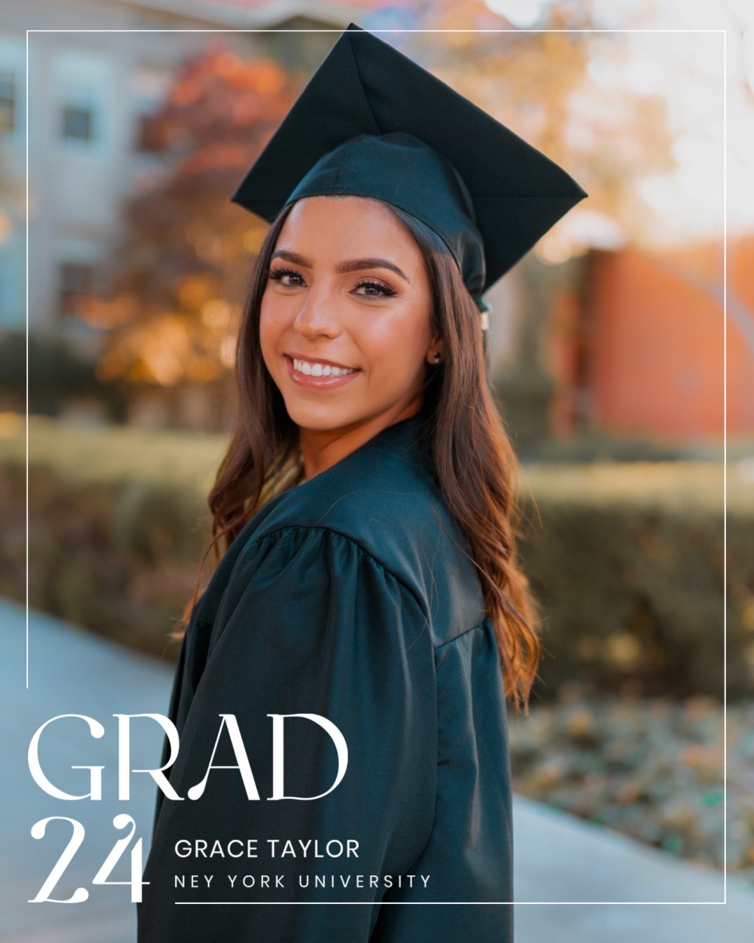 a photo of a female student graduation template 