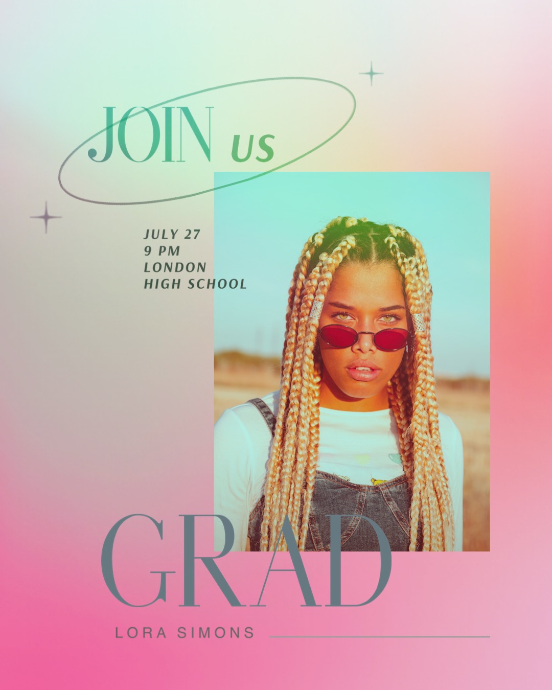 A Poster With A Picture Of A Woman Wearing Sunglasses By Chinwe Chukwuogo-Roy Graduation Template