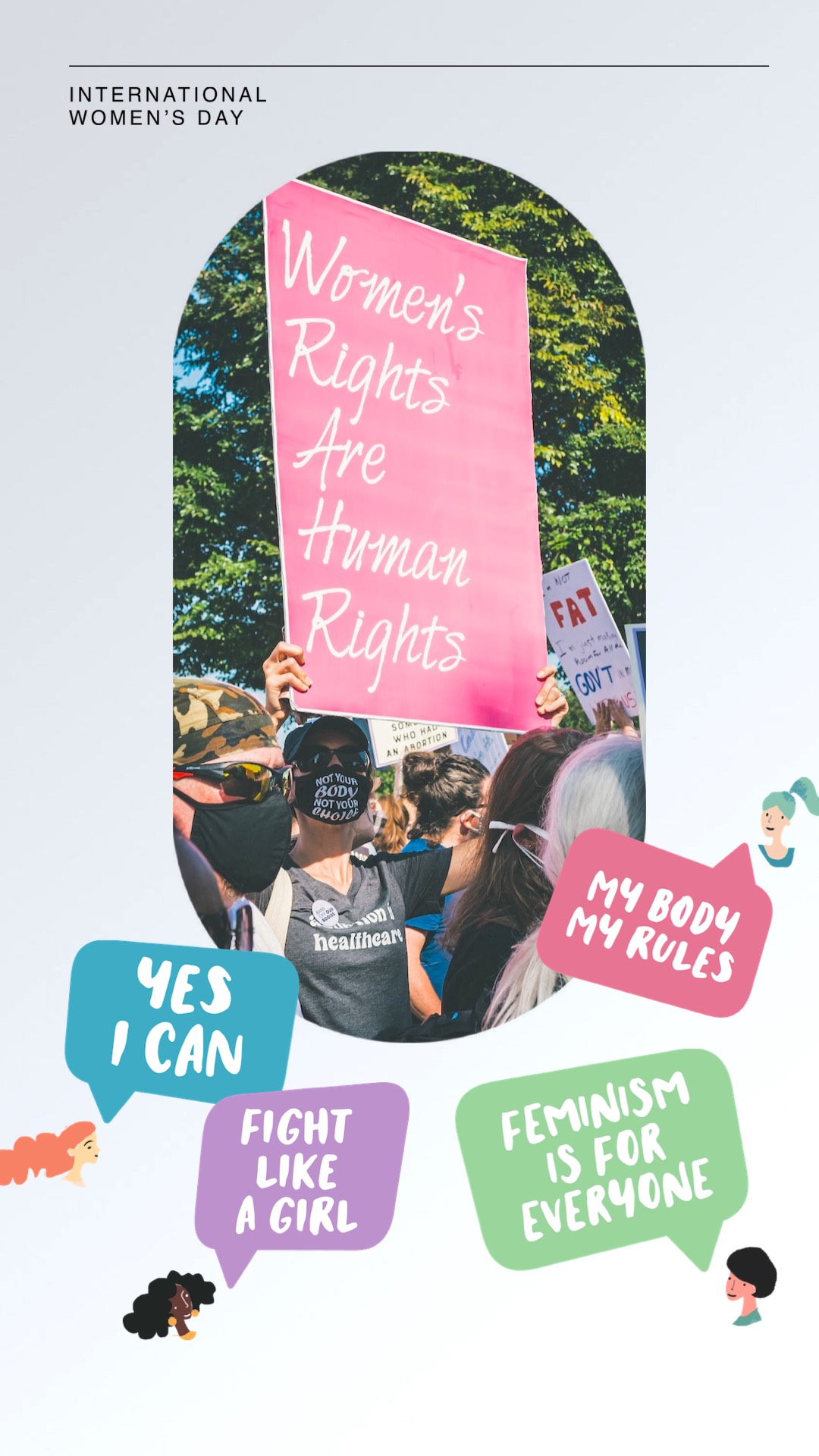 A Woman'S Rights Are Human Rights Poster Women S Day Template