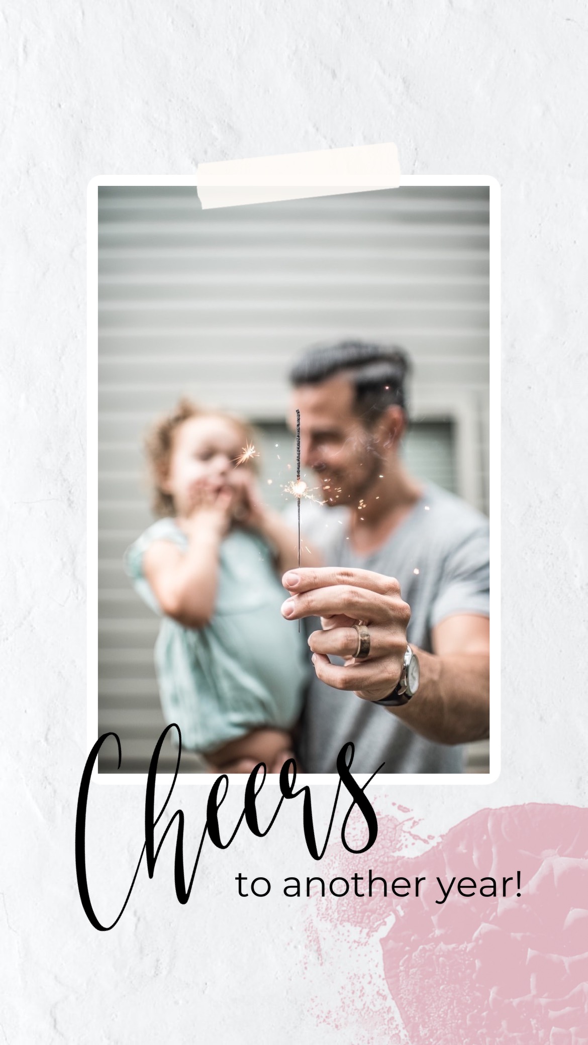 Daughter And Father Holding Birthday Candle Instagram Story Template