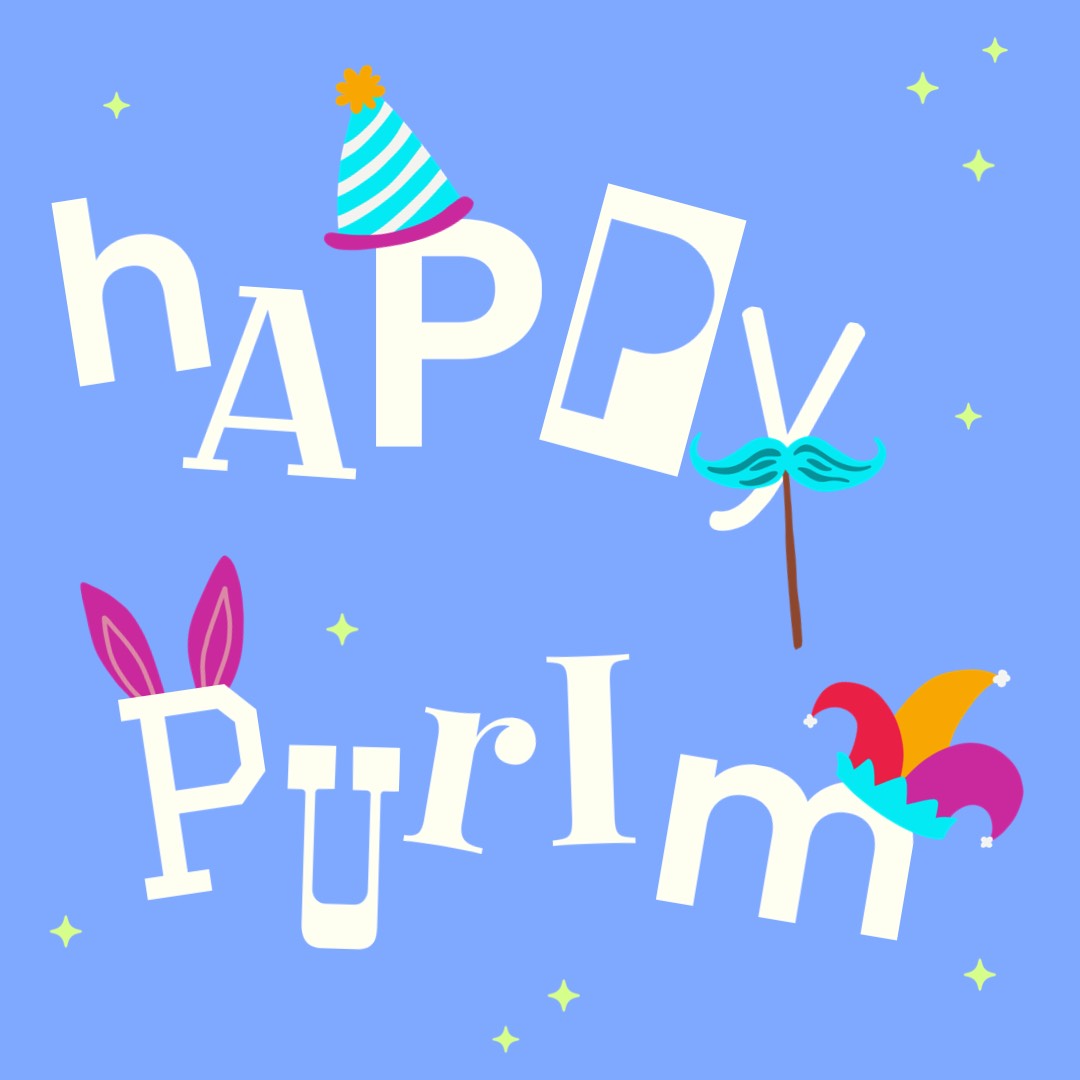 illustrated Purim motifs instagram post template