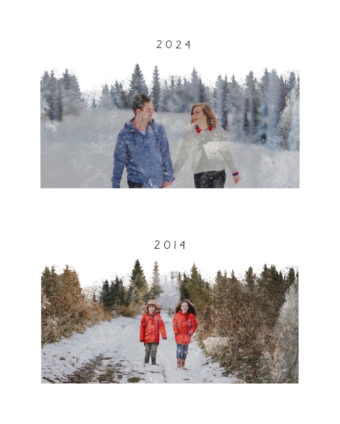 A Couple Walking Through The Snow In The Woods Winter Wonderland Template