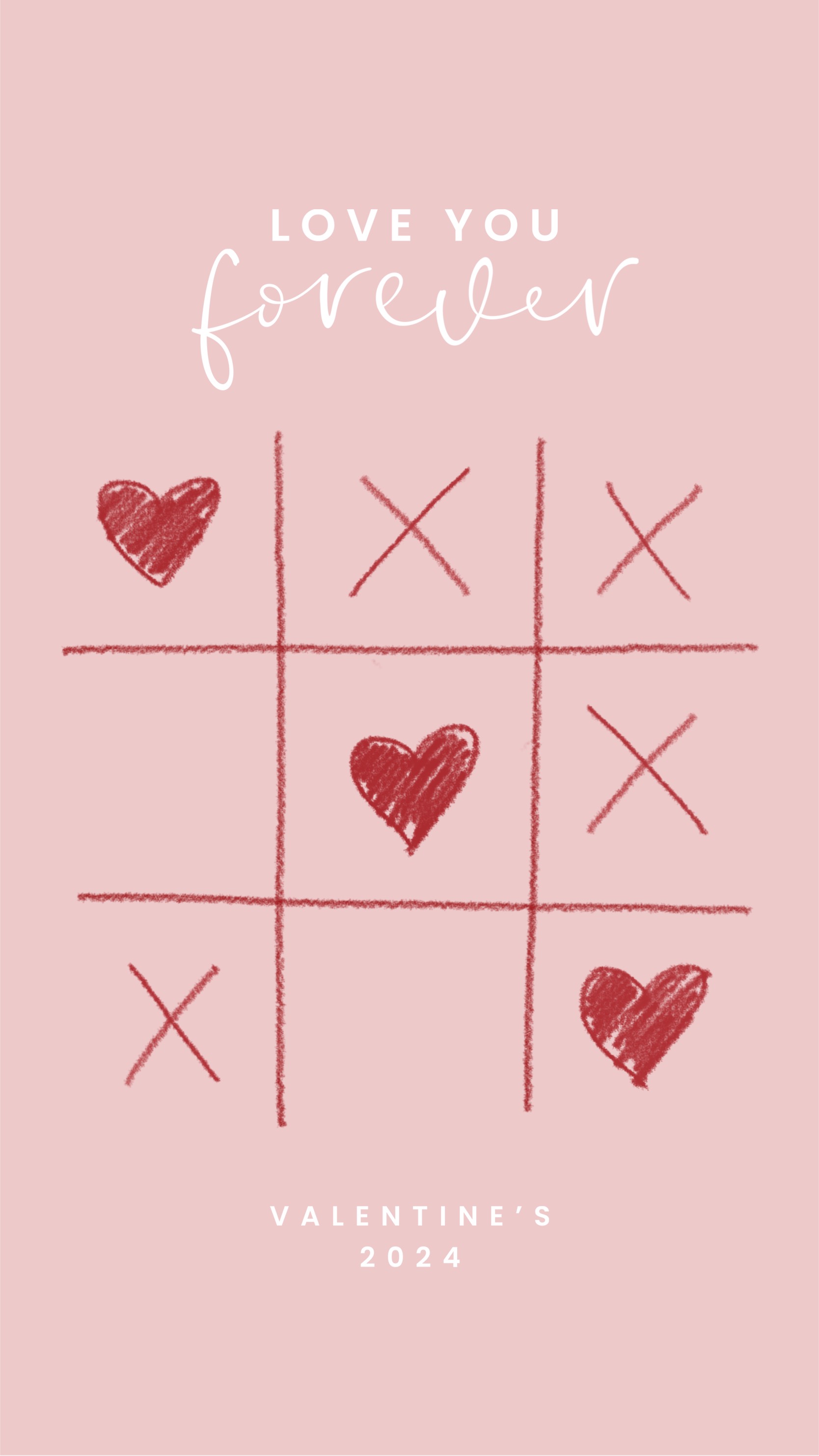 tic tac toe Happy Valentine'S Day greetings Template