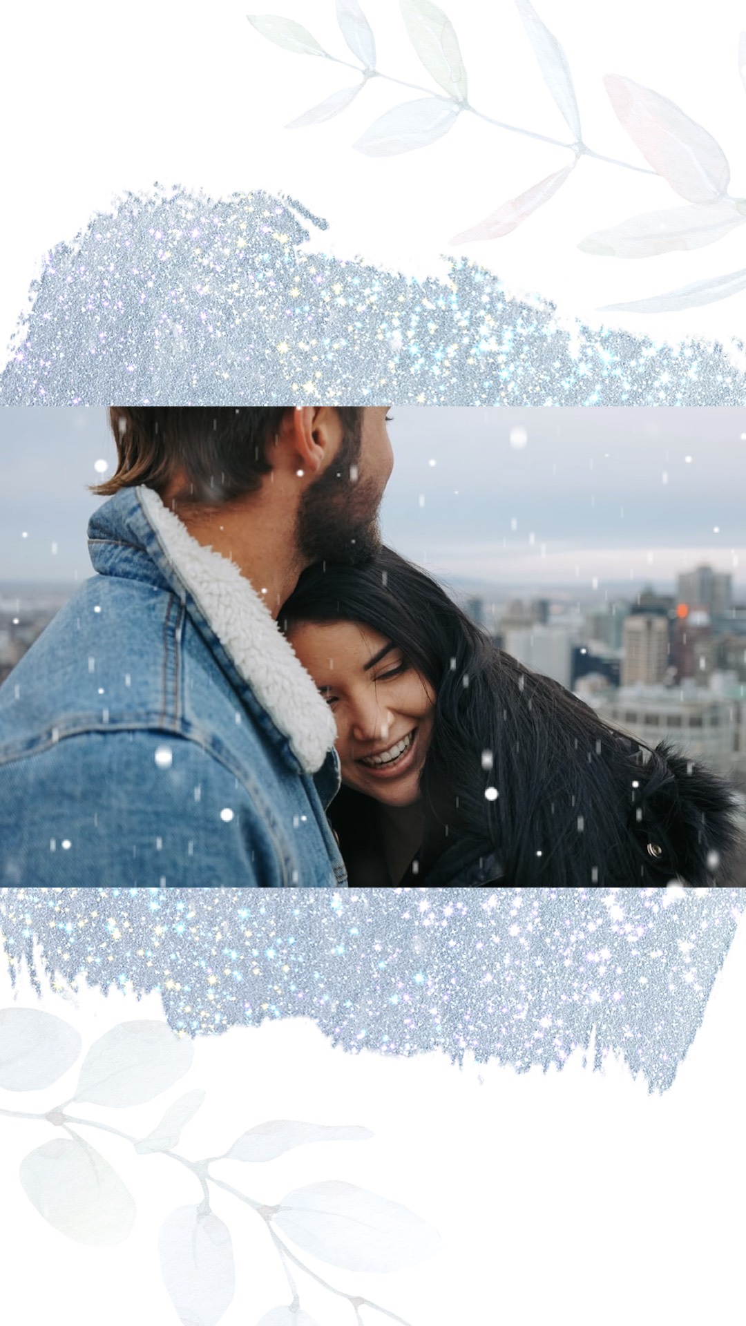 A Man And A Woman Standing Next To Each Other Winter Story Template