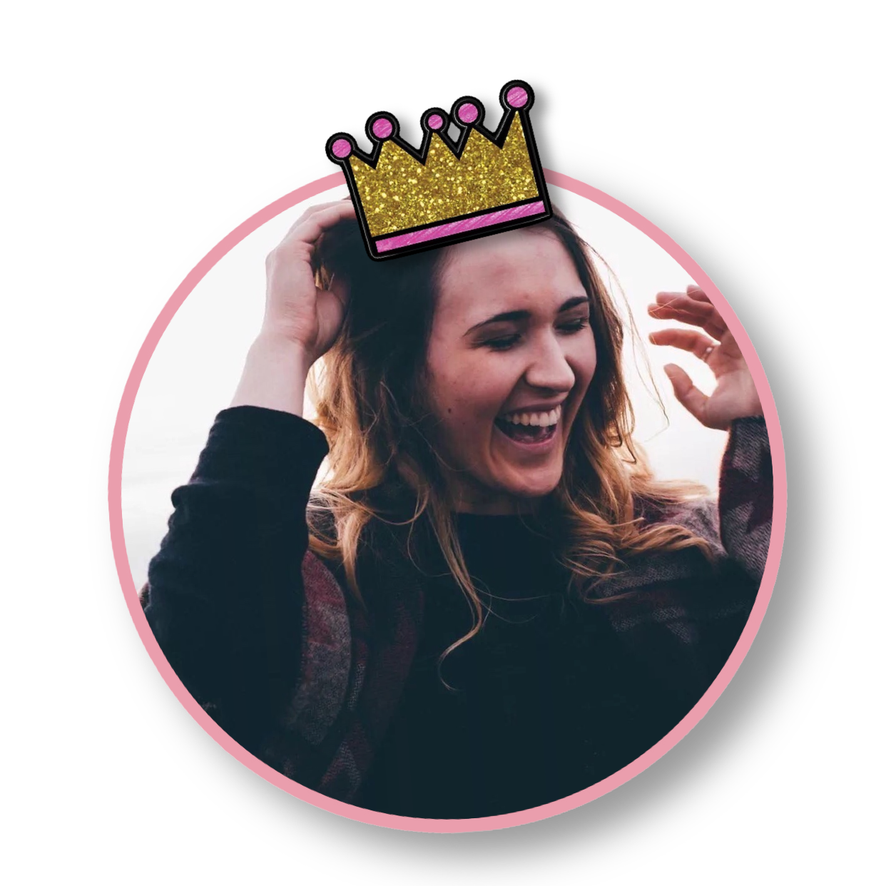 A Woman With A Crown On Her Head Whatsapp Sticker Template