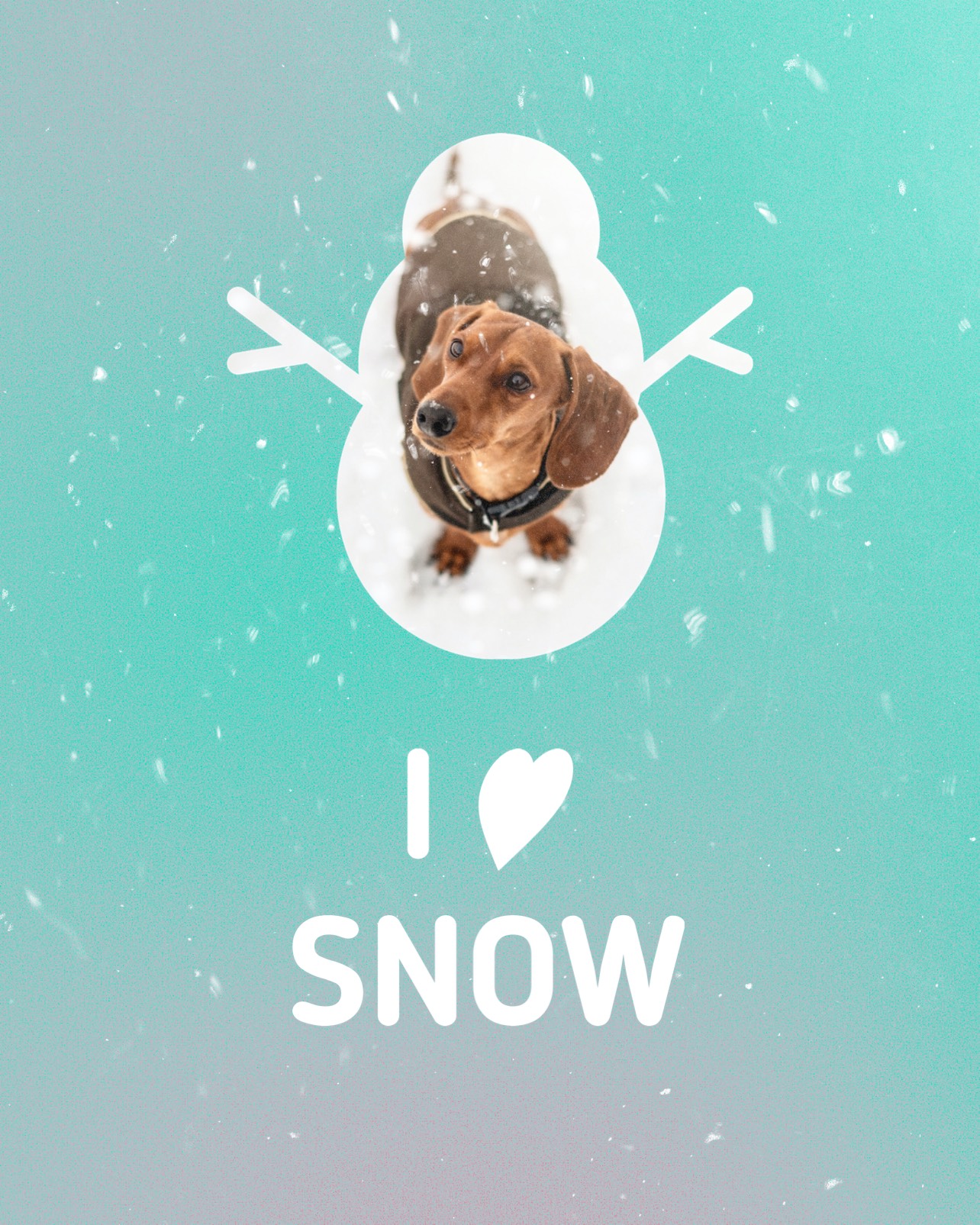 I love snow and dog Winter Wonderland template