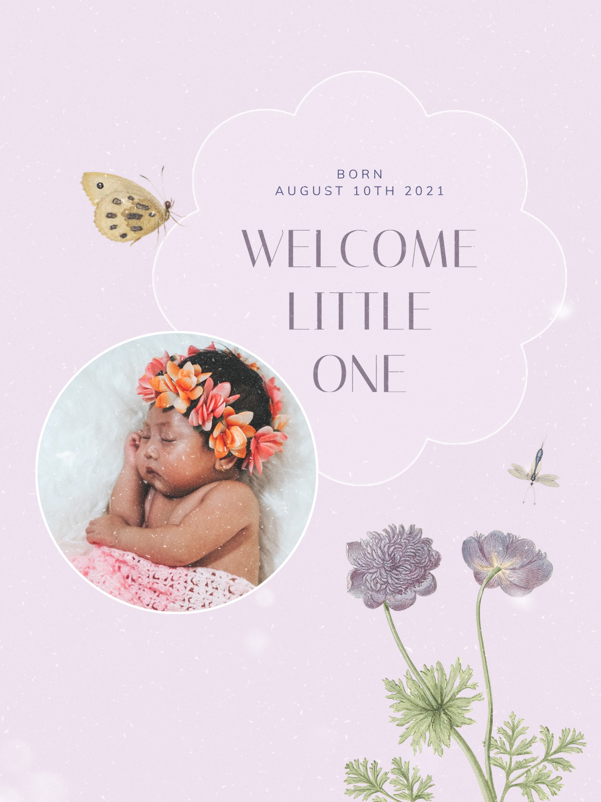 A Picture Of A Baby With Flowers In Her Hair Baby Template