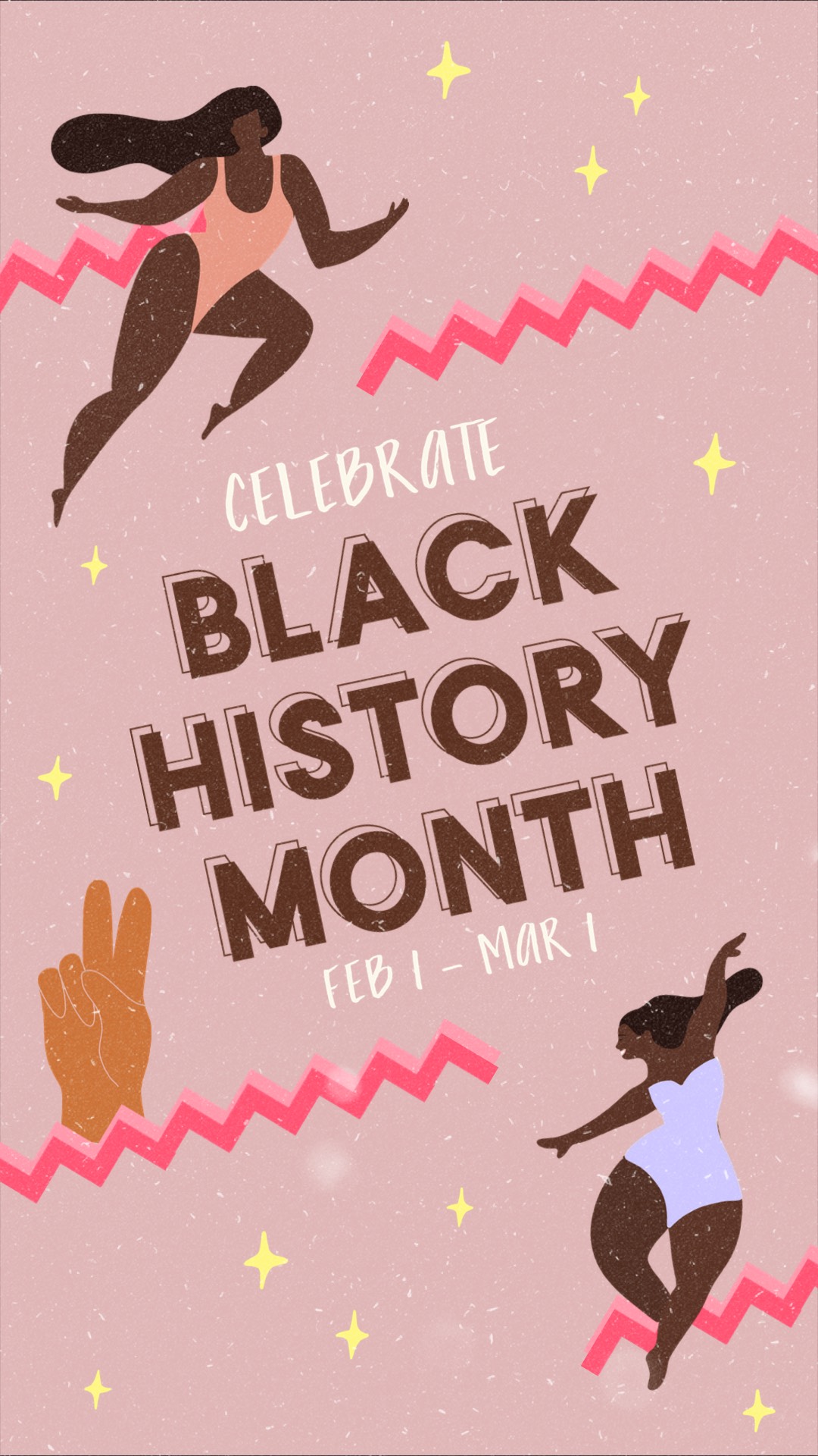 Black history month illustrations instagram story template 