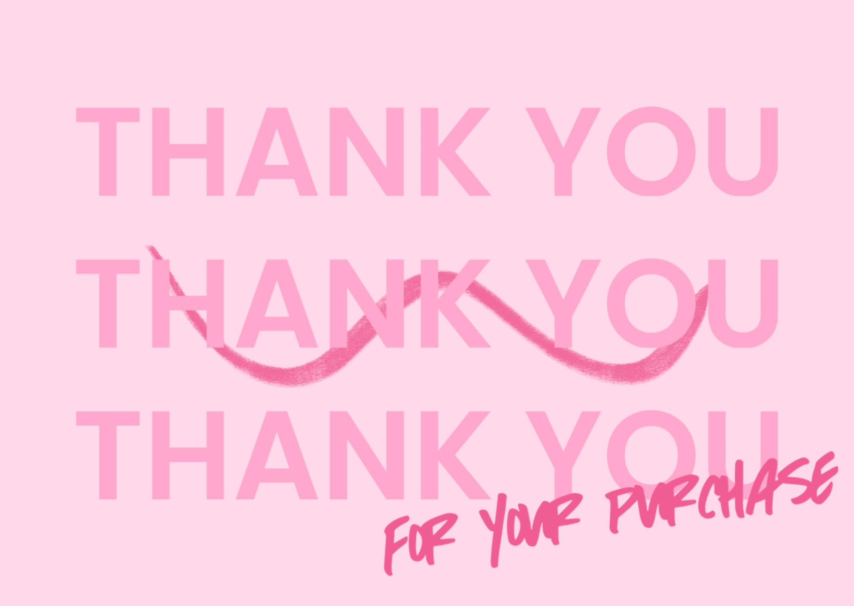 Pink and Orange Feminine Cute Simple Minimalist Modern pink Thank You For Your Order Card