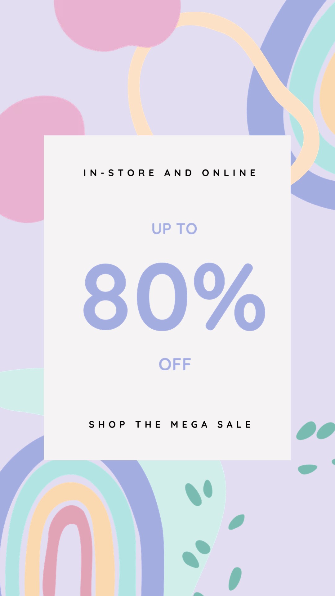 Abstract boho style 80% sale flyer template
