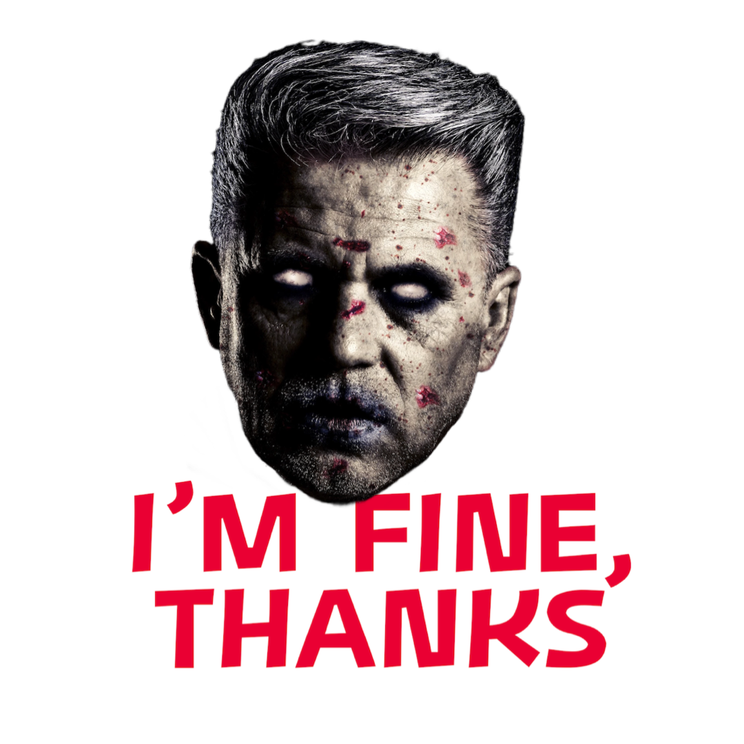 A Sticker With The Words I'M Fine Thanks On It Whatsapp Stickers Template