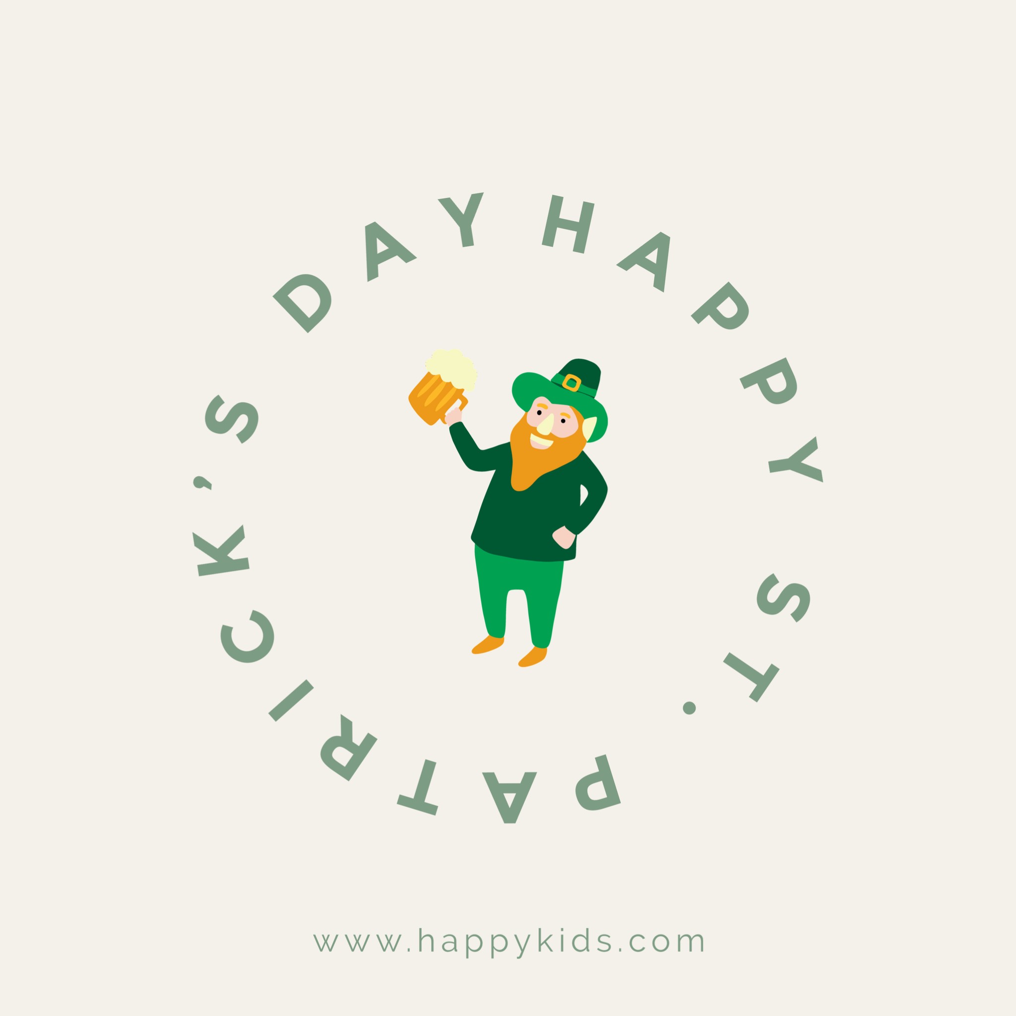minimalistic sticker happy st. Patrick’s day instagram post