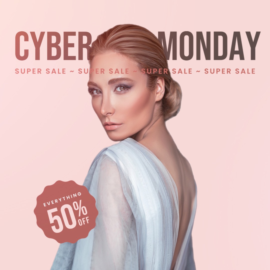 Cyber monday fashion elegant minimalist sale Instagram post template 