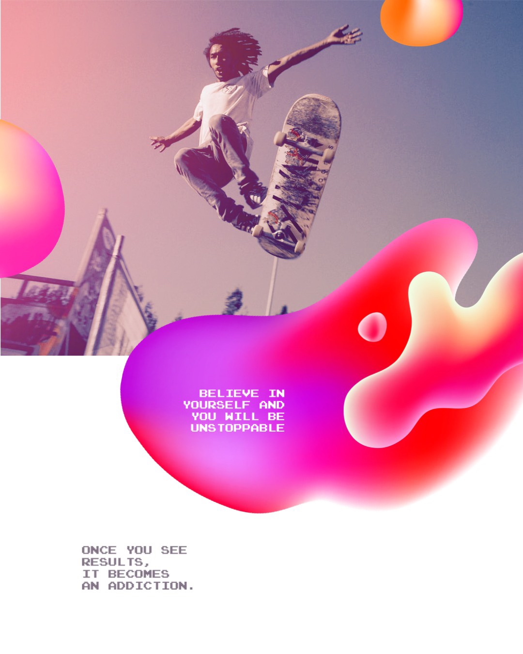 A Skateboarder Is Doing A Trick In The Air Sports Template