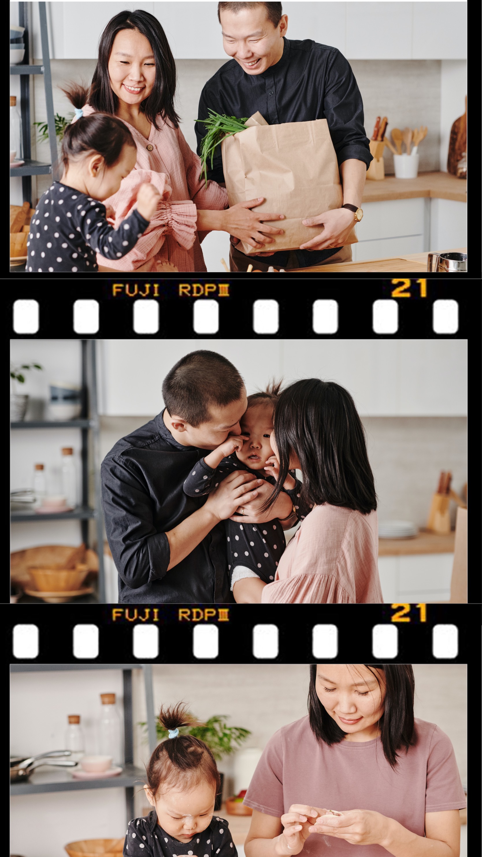 Asian family indoor home Instagram story template