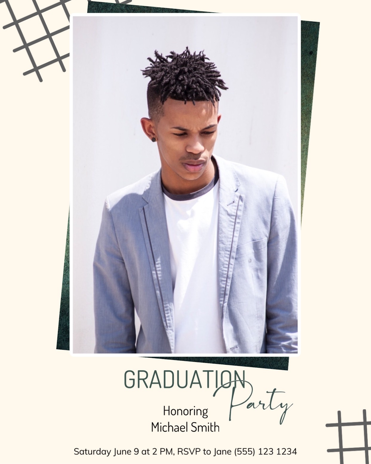 A Picture Of A Young Man With Dreadlocks Graduation Template