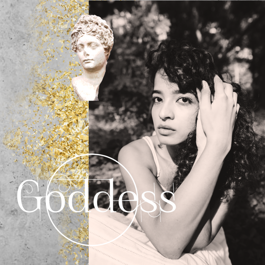 Woman and goddess statue Facebook post template