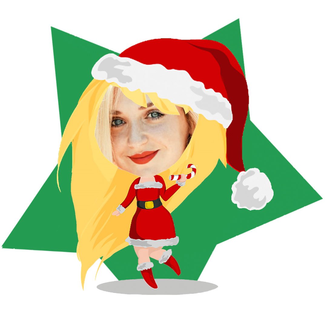 A Girl In A Santa Hat With A Candy Cane Christmas Stickers Template