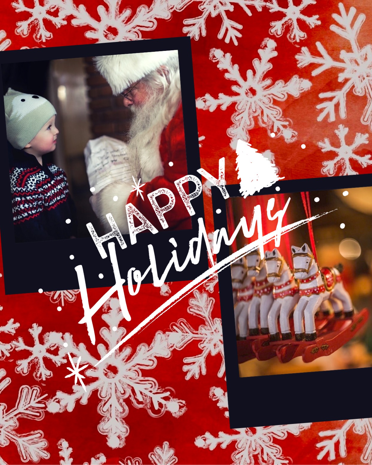 A Christmas Card With Two Photos Of Santa And A Ship Merry Christmas Template