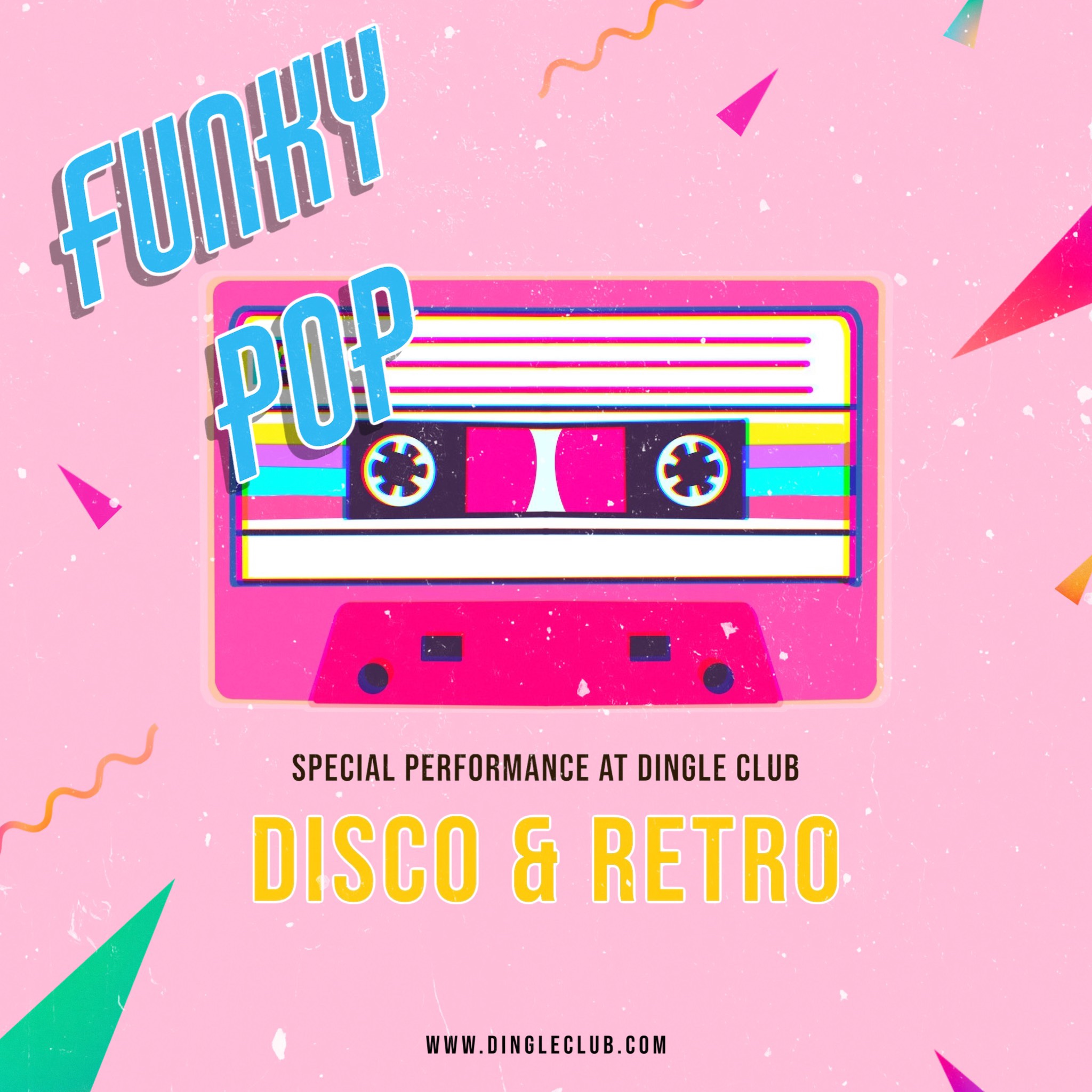 A Flyer For A Funky Pop Disco And Retro Party Music Template