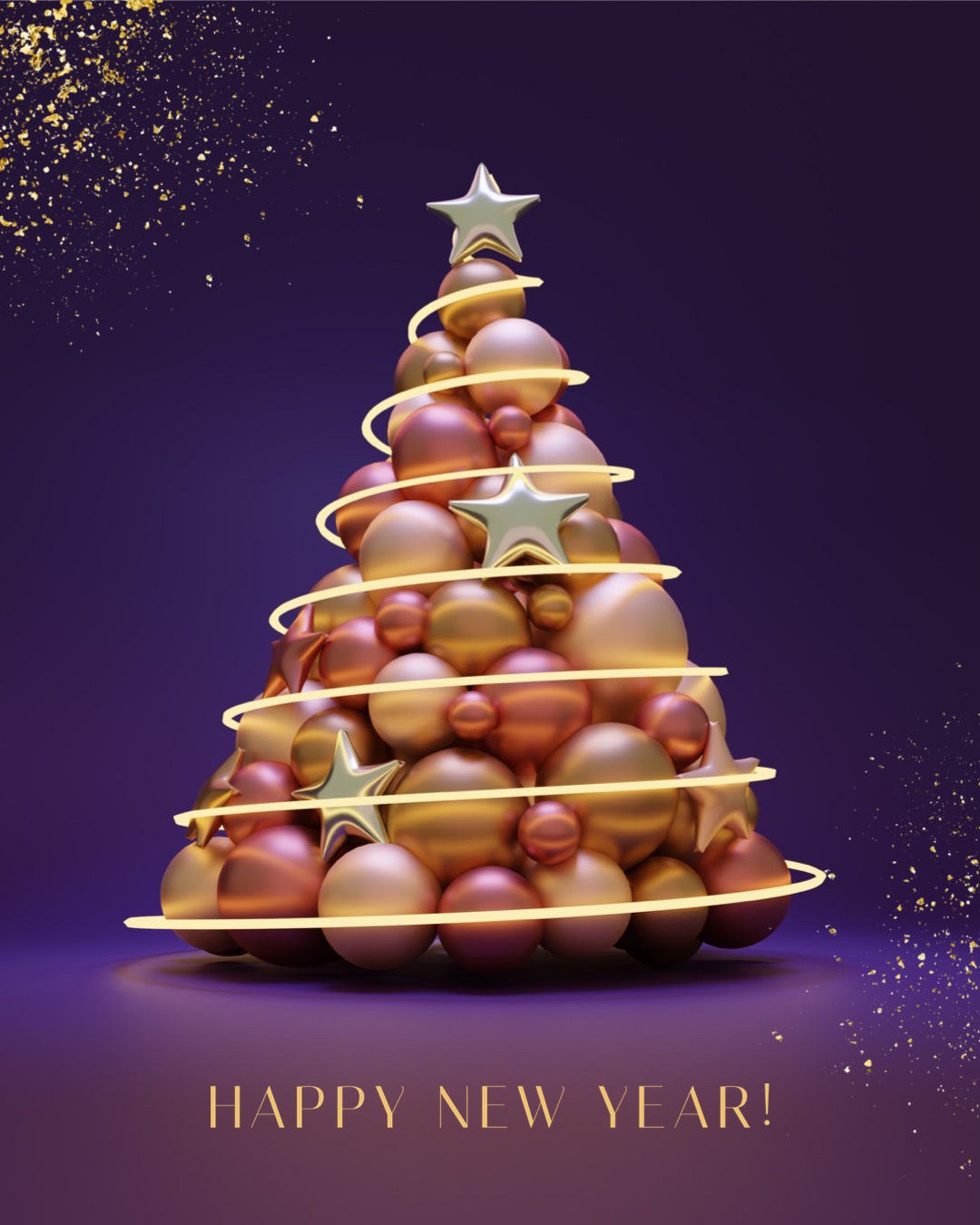 purple Gradient Happy New Year greetings Template