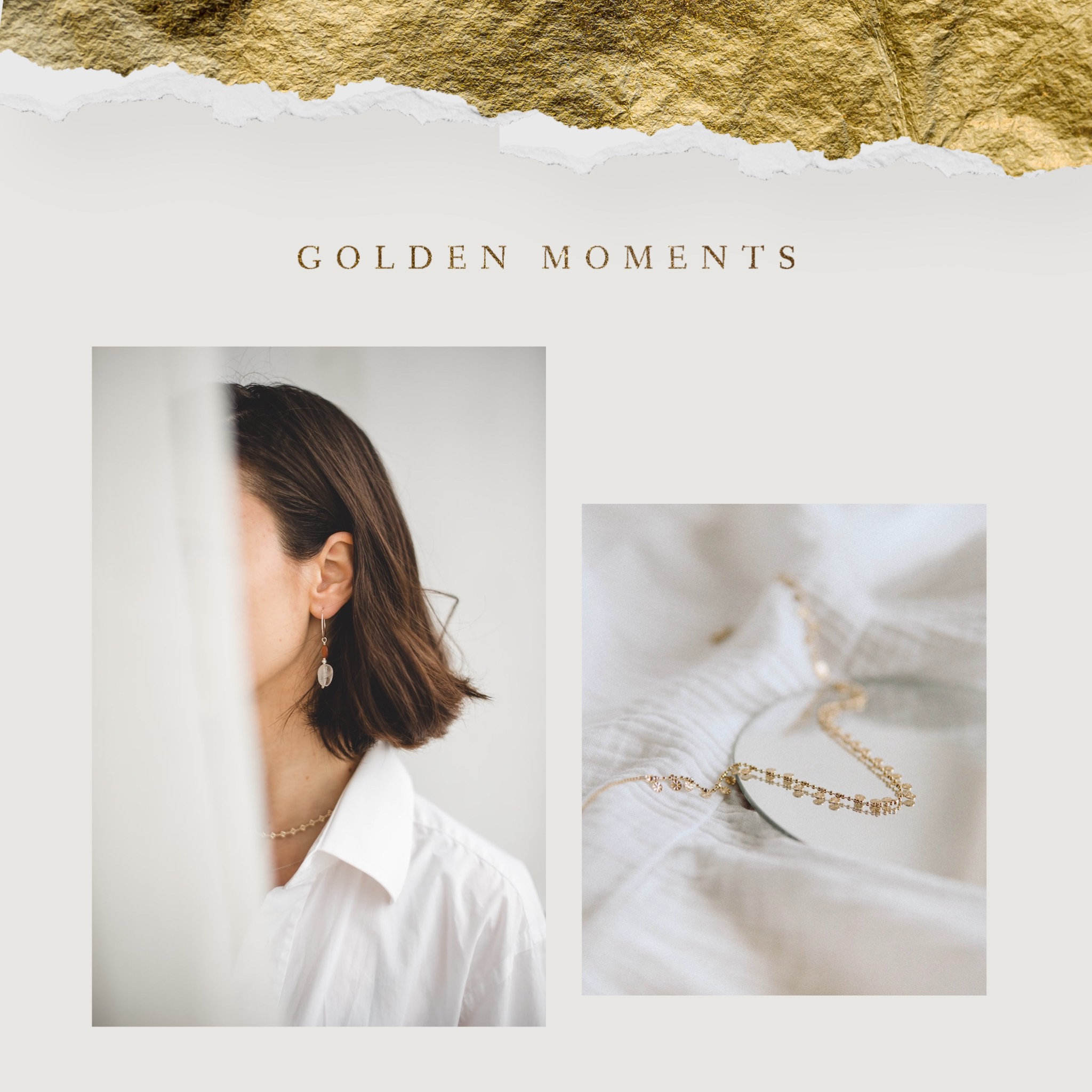 Gold luxury jewelry fashion store Instagram post template 