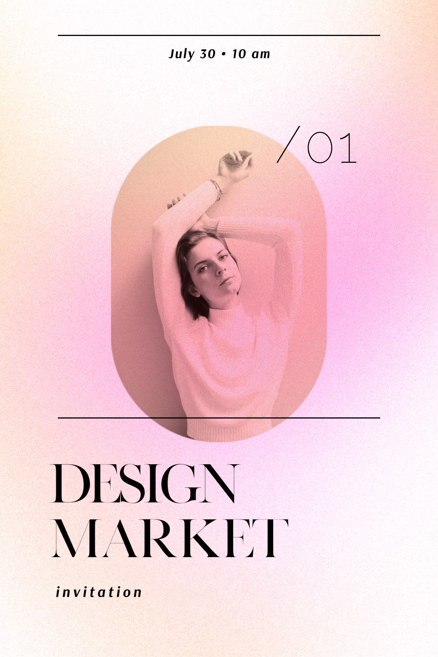 A Poster For A Design Market With A Woman In A Bathrobe By Evaline Ness Invitation Template