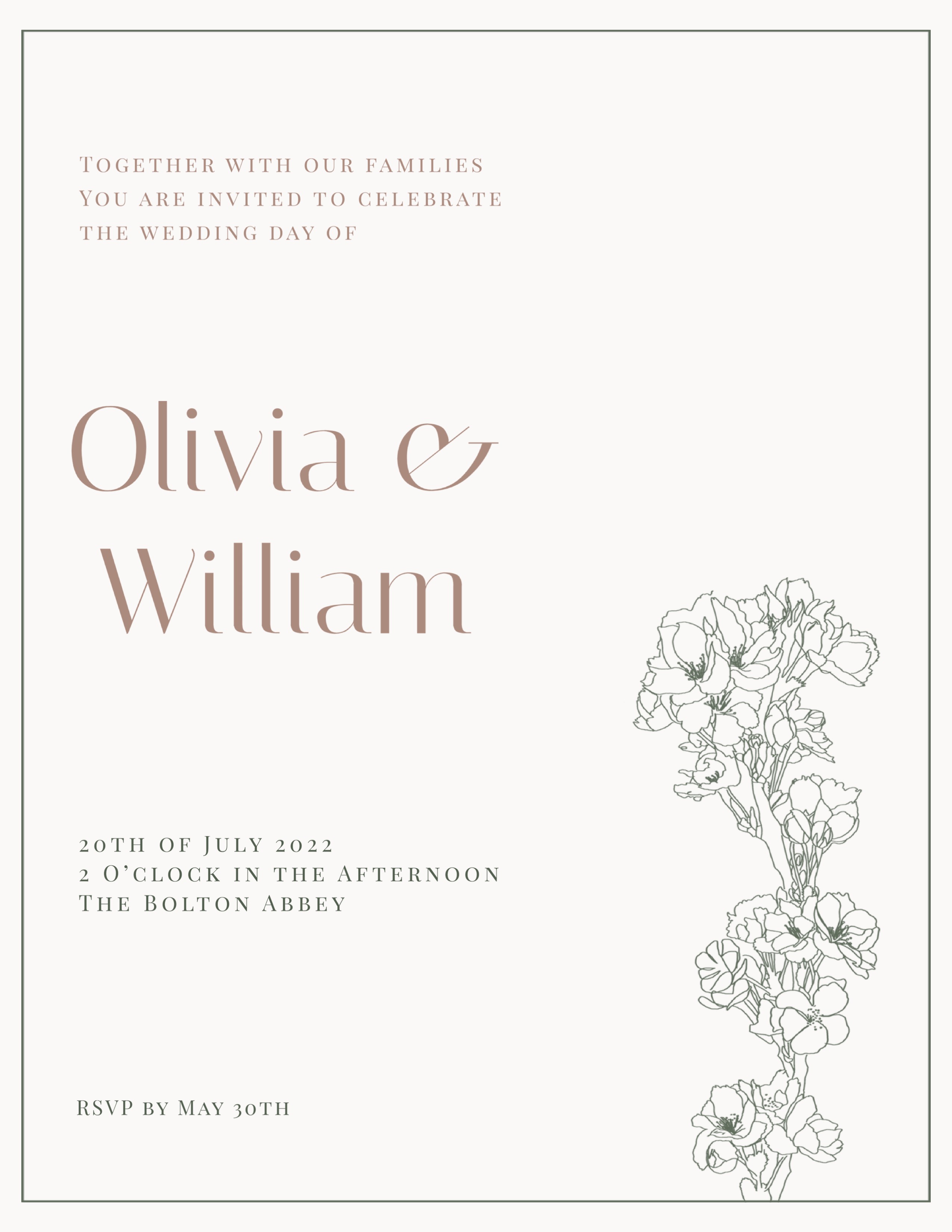 A Wedding Card With Flowers On It Wedding Template