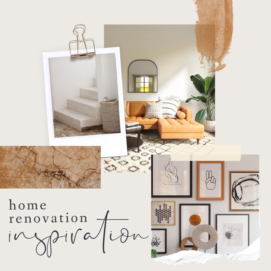 interior home design inspiration moodboard Instagram post template