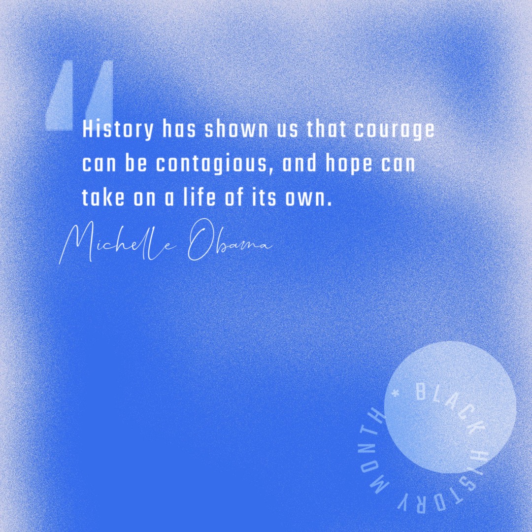 Black history month quote on blue risograph background instagram post template 