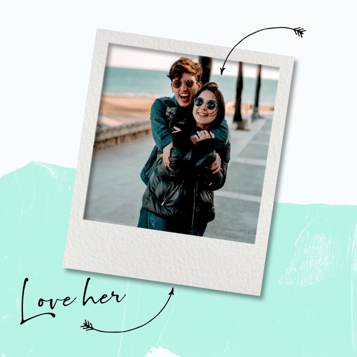 Couple In Polaroid Picture Cool Instagram Post Template