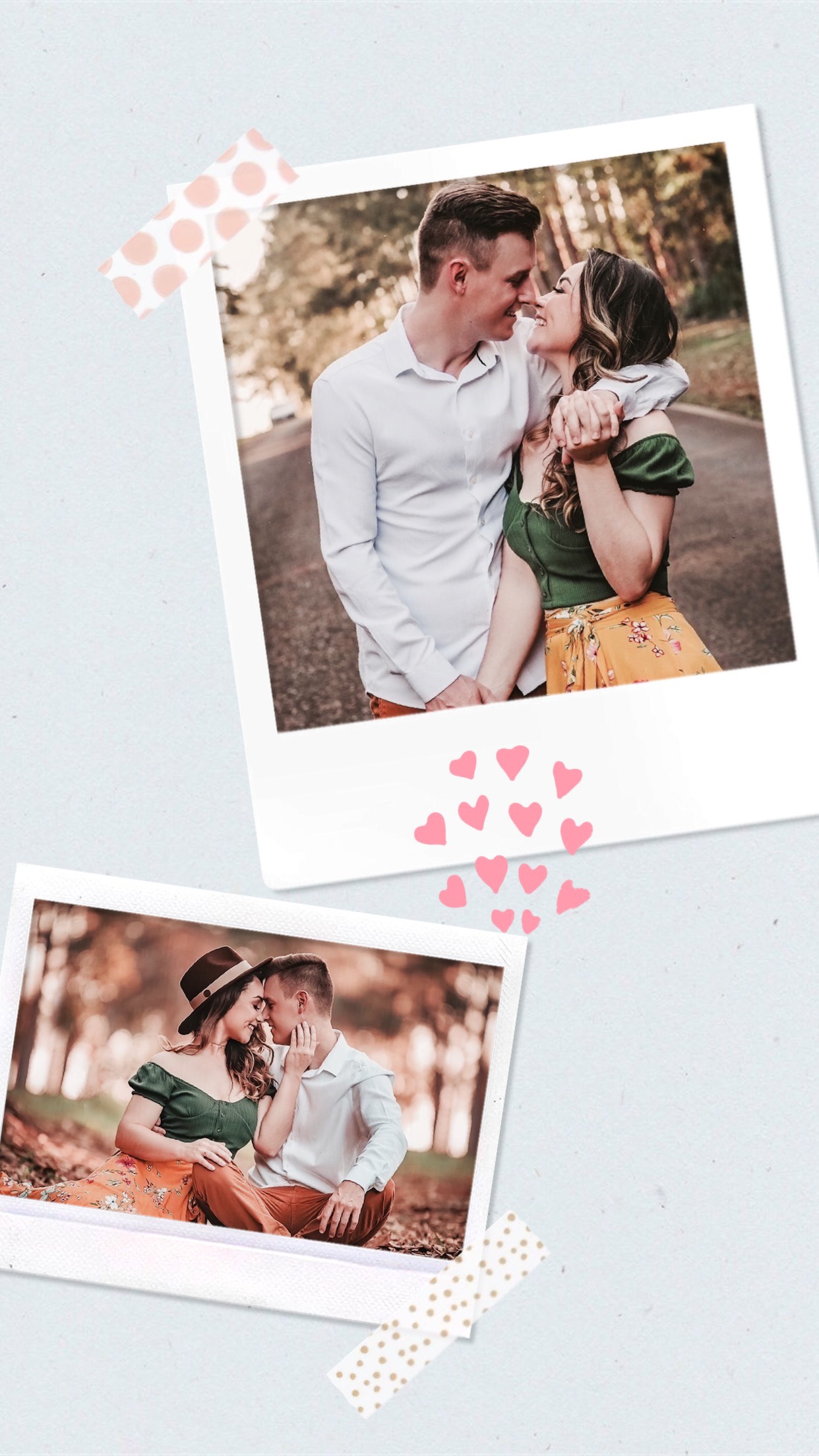 Couple In Love And Hearts Instagram Story Template