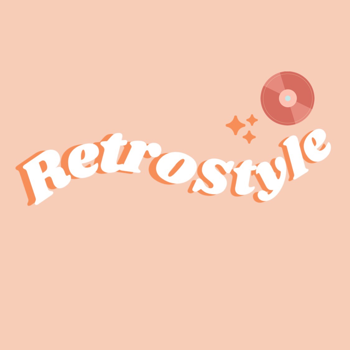 Orange & white cute retro Minimalist curved text fashion Logo template 