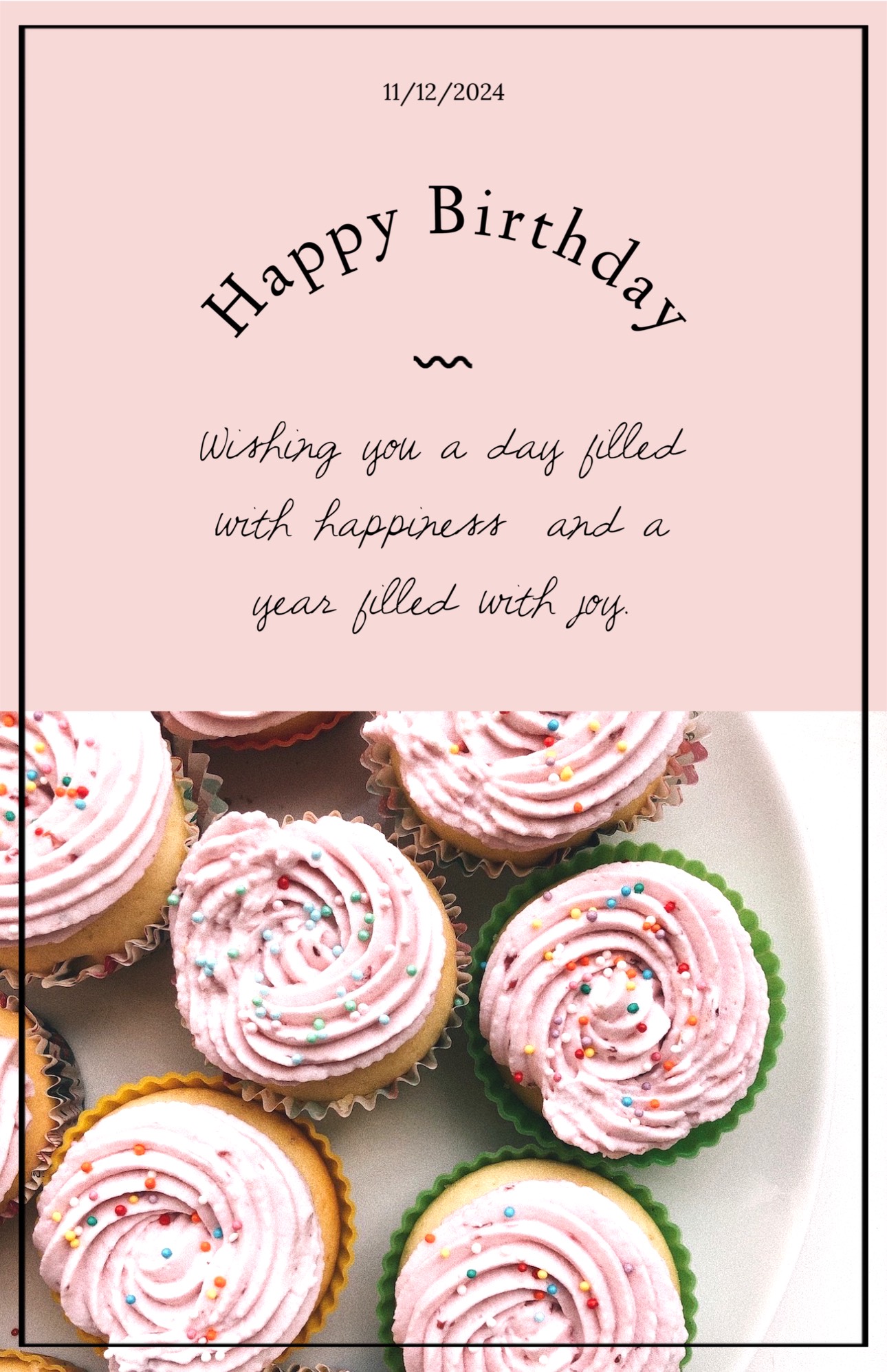 pink happy birthday cupcakes