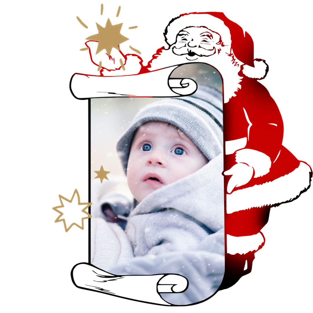 A Picture Of A Baby Wearing A Santa Hat Christmas Stickers Template