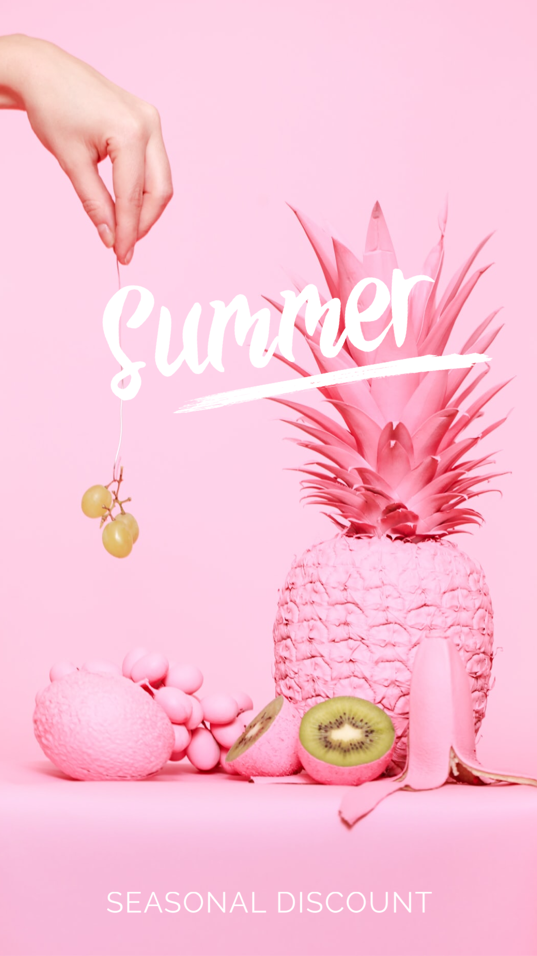 A Pink Background With A Pineapple Summer Story Template