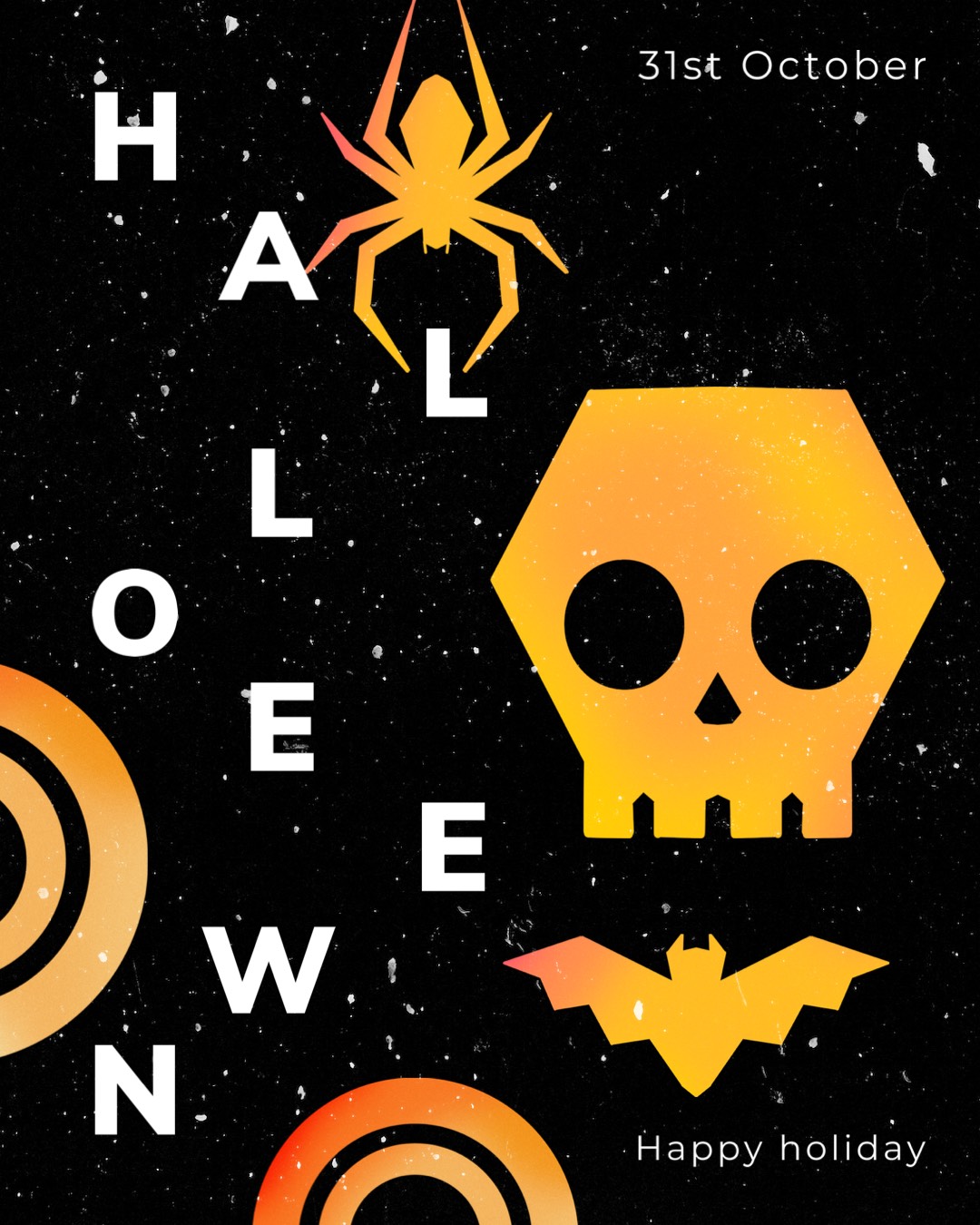 A Halloween Poster With A Skull And A Spider Halloween Template