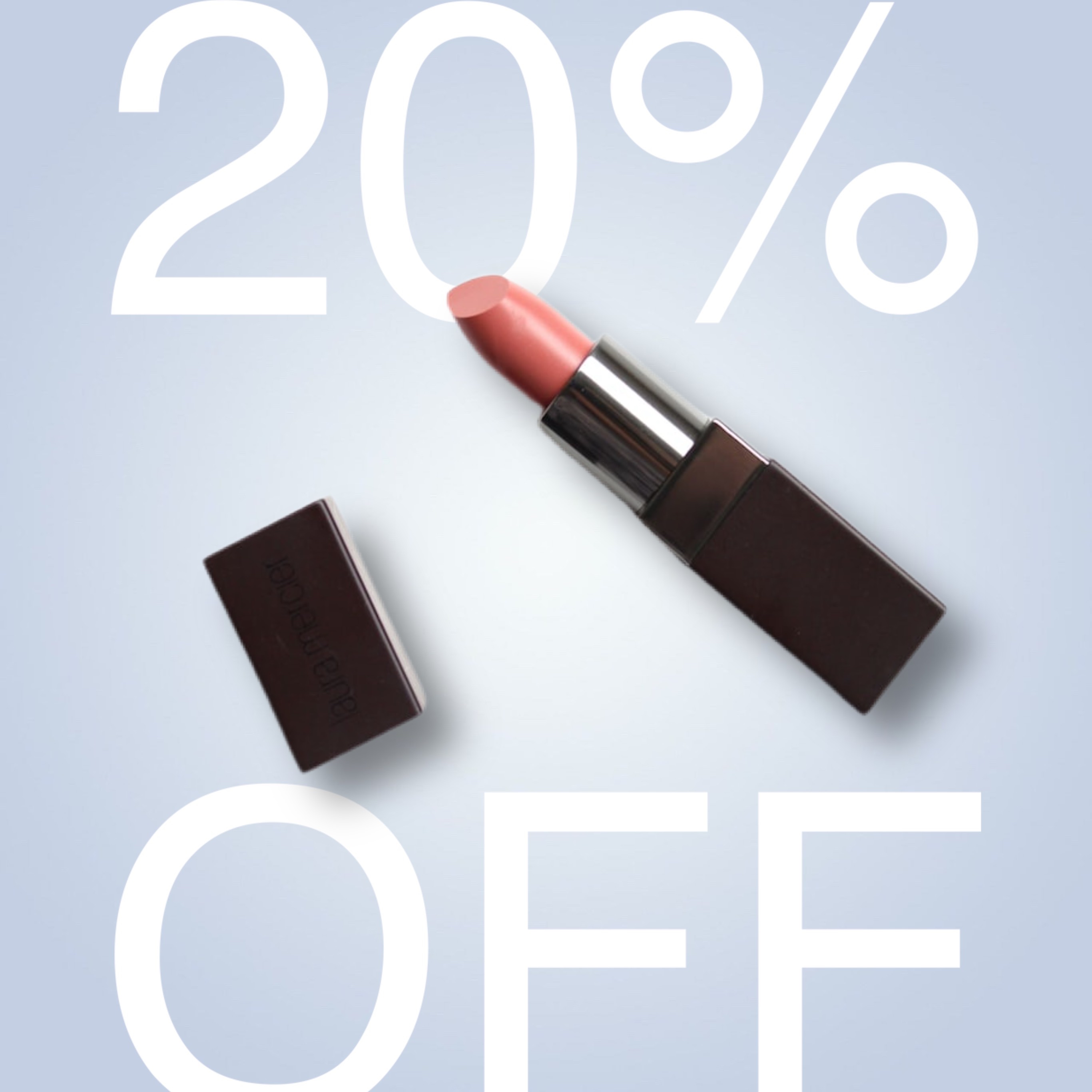 Makeup on a blue gradient background with a 20 percent discount Magic Template
